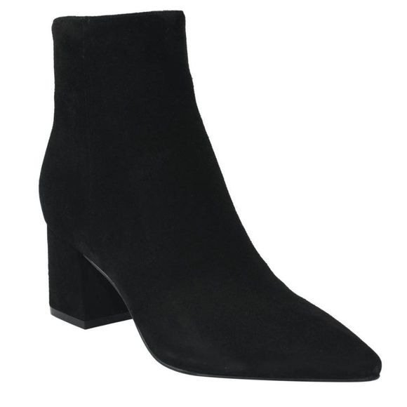 Marc Fisher Shoes - Marc Fisher Size 7 Black Pointed Toe Faux Suede Zip Up Heeled Booties